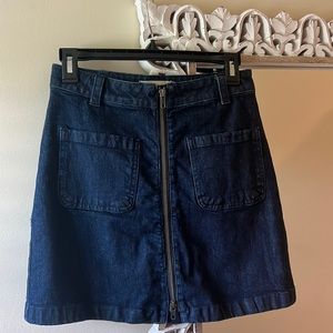 Madewell zipper jean skirt